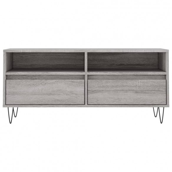 Meuble TV sonoma gris 100x34,5x44,5 cm bois d'ingénierie