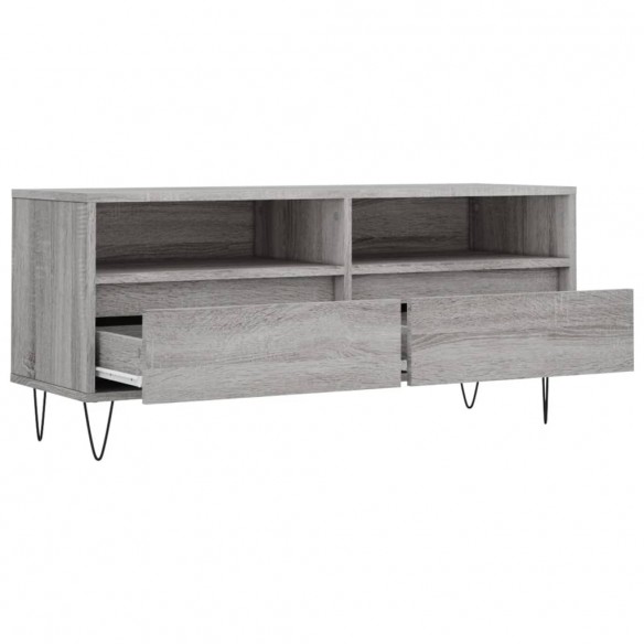 Meuble TV sonoma gris 100x34,5x44,5 cm bois d'ingénierie