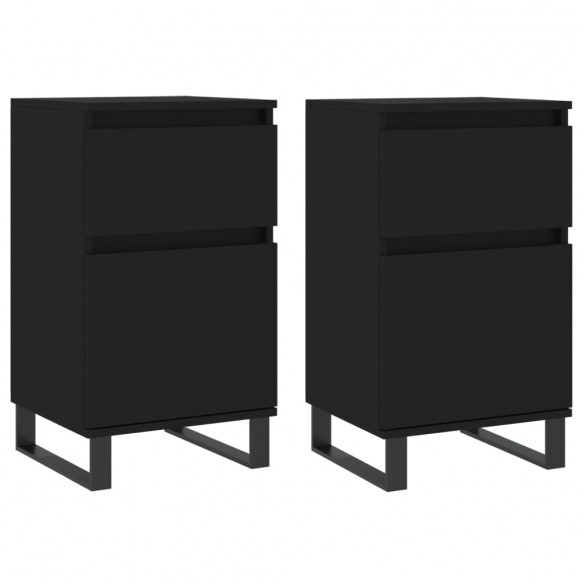 Buffets 2 pcs noir 40x35x70 cm bois d’ingénierie