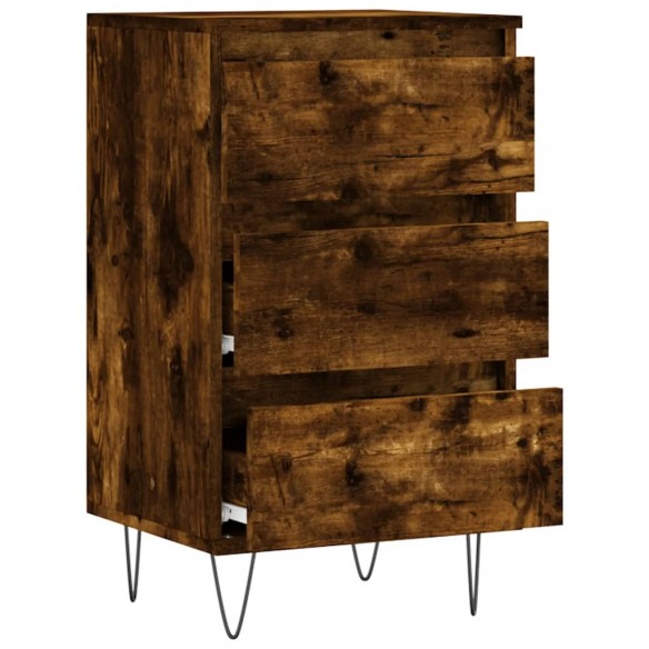 Buffet chêne fumé 40x35x70 cm bois d'ingénierie