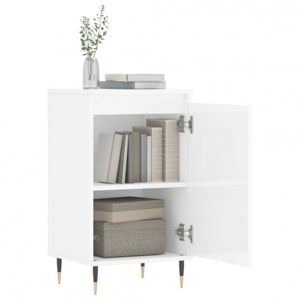 Buffets 2 pcs blanc brillant 40x35x70 cm bois d'ingénierie