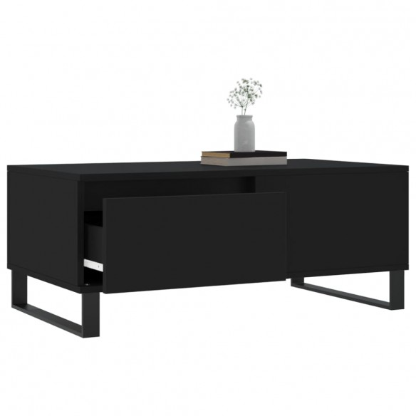 Table basse Noir 90x50x36,5 cm Bois d'ingénierie