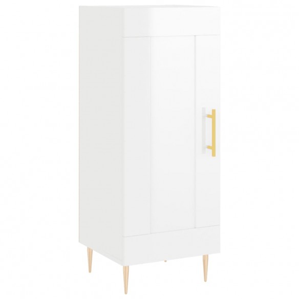 Buffet Blanc brillant 34,5x34x90 cm Bois d'ingénierie