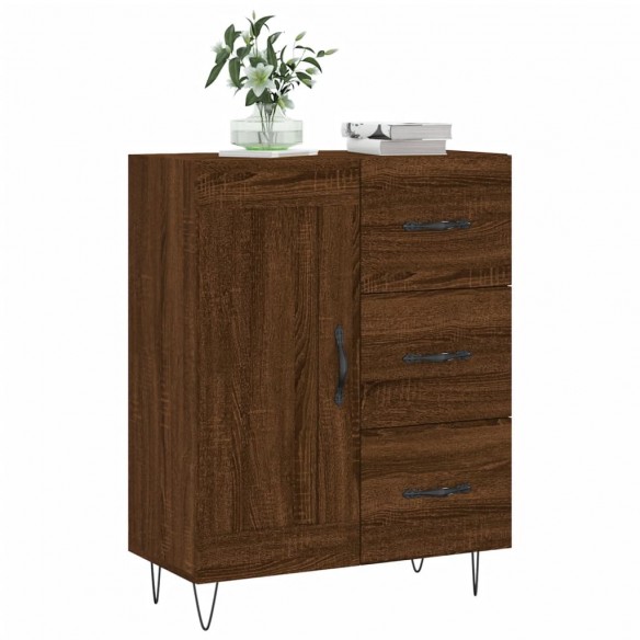 Buffet chêne marron 69,5x34x90 cm bois d'ingénierie