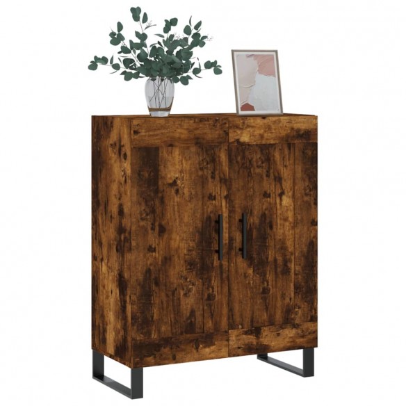 Buffet chêne fumé 69,5x34x90 cm bois d'ingénierie