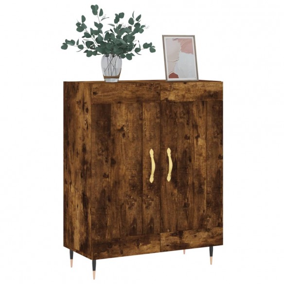 Buffet chêne fumé 69,5x34x90 cm bois d'ingénierie