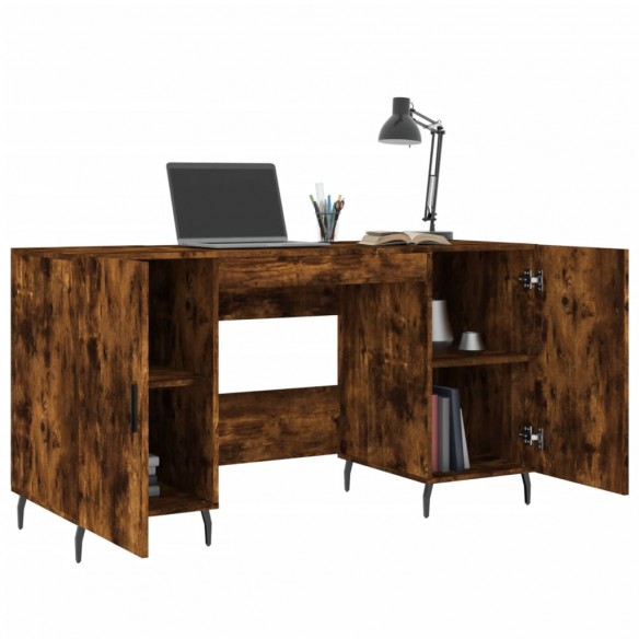 Bureau chêne fumé 140x50x75 cm bois d'ingénierie