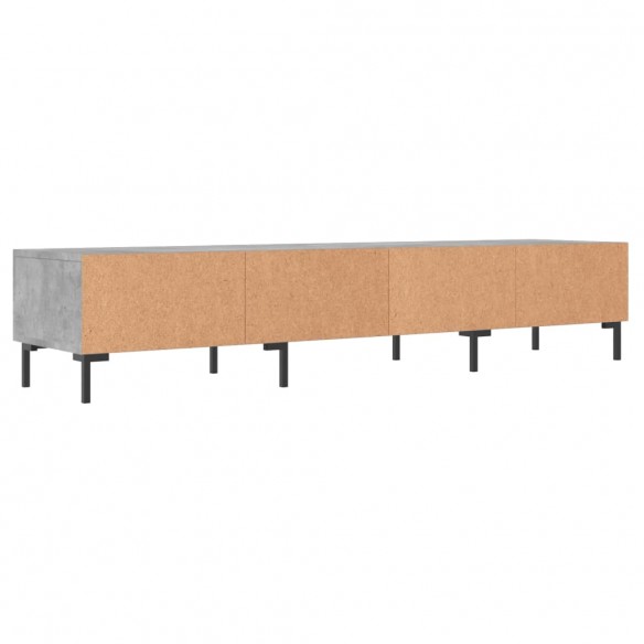 Meuble TV gris béton 150x36x30 cm bois d'ingénierie