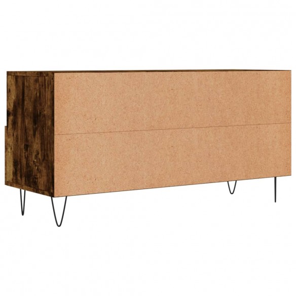 Meuble TV chêne fumé 102x36x50 cm bois d'ingénierie