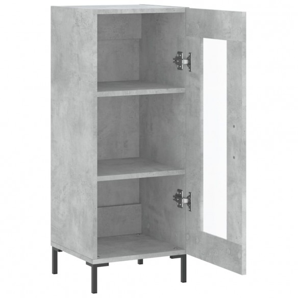 Buffet Gris béton 34,5x34x90 cm Bois d'ingénierie