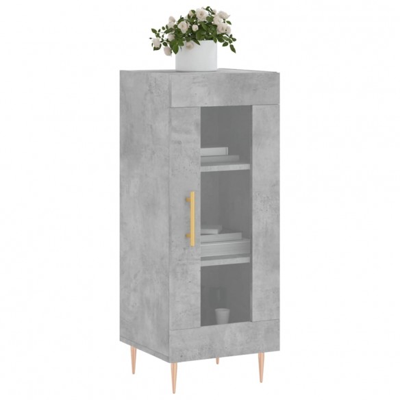 Buffet Gris béton 34,5x34x90 cm Bois d'ingénierie