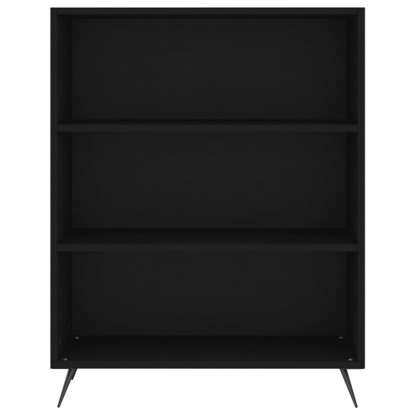 Bibliothèque noir 69,5x32,5x90 cm bois d'ingénierie