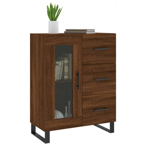 Buffet chêne marron 69,5x34x90 cm bois d'ingénierie