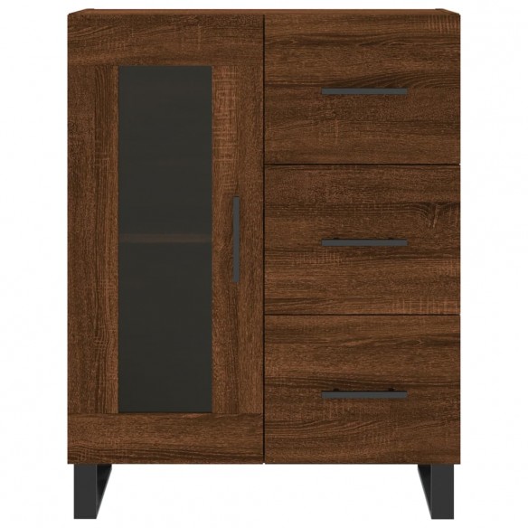 Buffet chêne marron 69,5x34x90 cm bois d'ingénierie