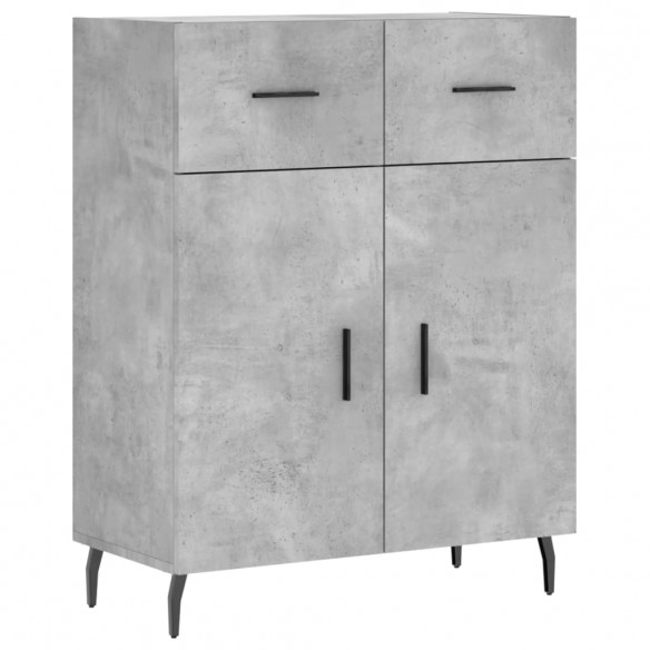 Buffet gris béton 69,5x34x90 cm bois d'ingénierie