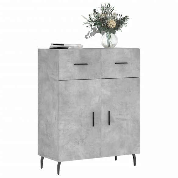 Buffet gris béton 69,5x34x90 cm bois d'ingénierie