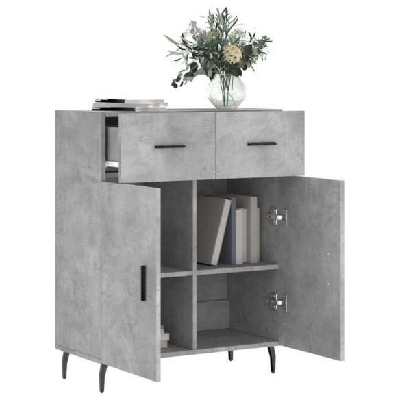 Buffet gris béton 69,5x34x90 cm bois d'ingénierie