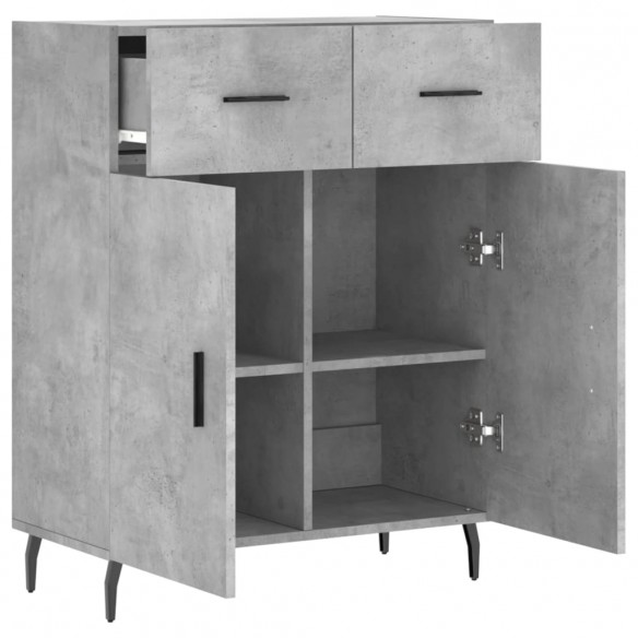 Buffet gris béton 69,5x34x90 cm bois d'ingénierie