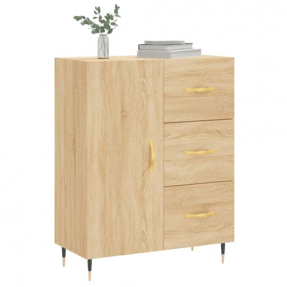 Buffet chêne sonoma 69,5x34x90 cm bois d'ingénierie