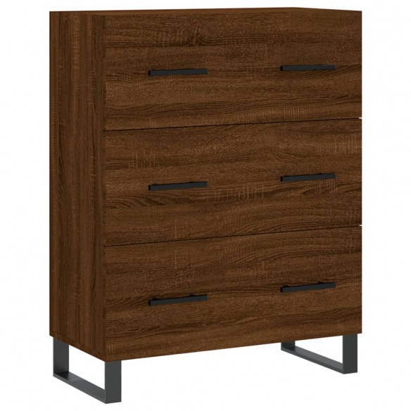 Buffet chêne marron 69,5x34x90 cm bois d'ingénierie