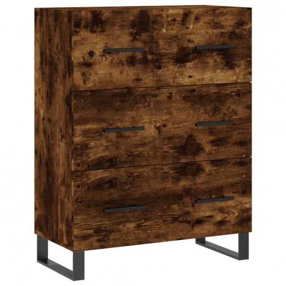 Buffet chêne fumé 69,5x34x90 cm bois d'ingénierie