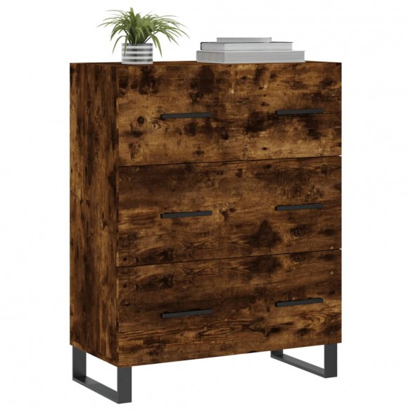 Buffet chêne fumé 69,5x34x90 cm bois d'ingénierie