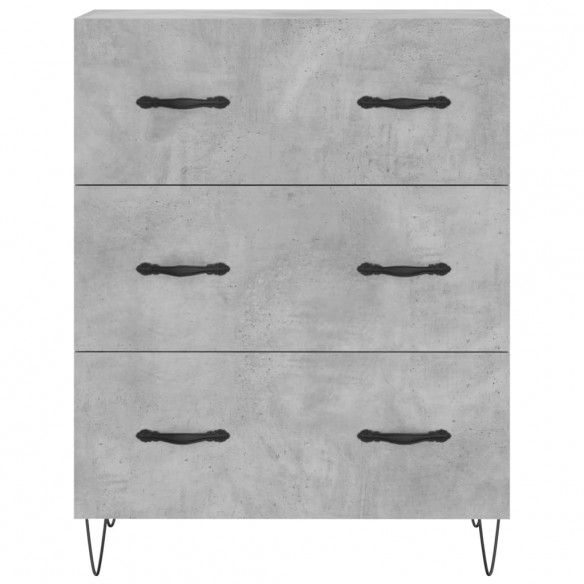 Buffet gris béton 69,5x34x90 cm bois d'ingénierie