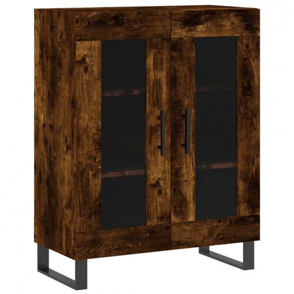 Buffet chêne fumé 69,5x34x90 cm bois d'ingénierie