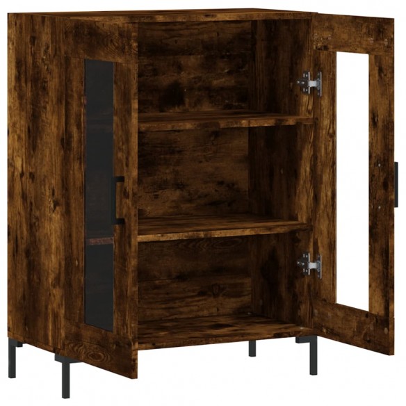 Buffet chêne fumé 69,5x34x90 cm bois d'ingénierie