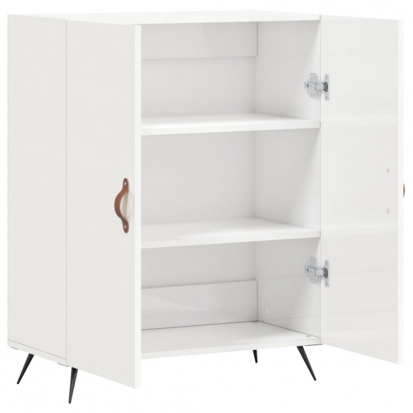 Buffet Blanc brillant 69,5x34x90 cm Bois d'ingénierie