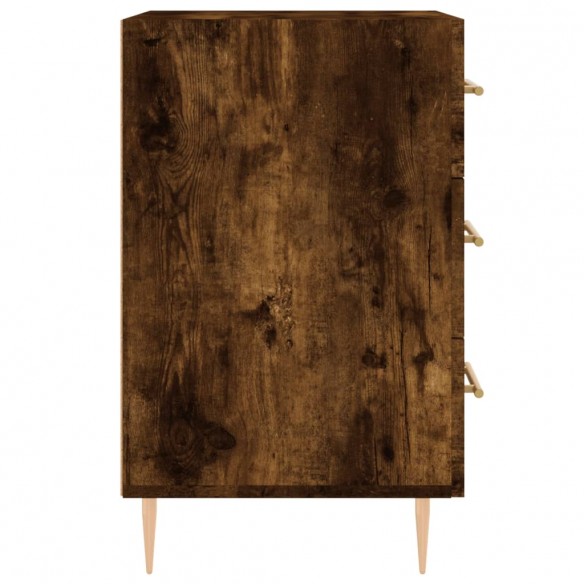 Table de chevet chêne fumé 40x40x66 cm bois d'ingénierie