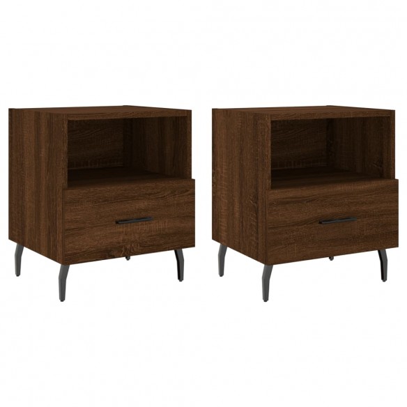 Tables de chevet 2 pcs chêne marron 40x35x47,5 cm