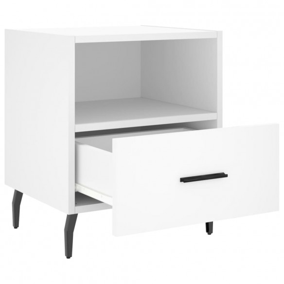 Tables de chevet 2 pcs blanc 40x35x47,5 cm bois d’ingénierie