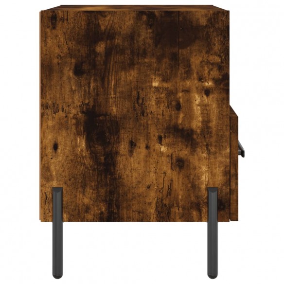 Table de chevet chêne fumé 40x35x47,5 cm bois d’ingénierie