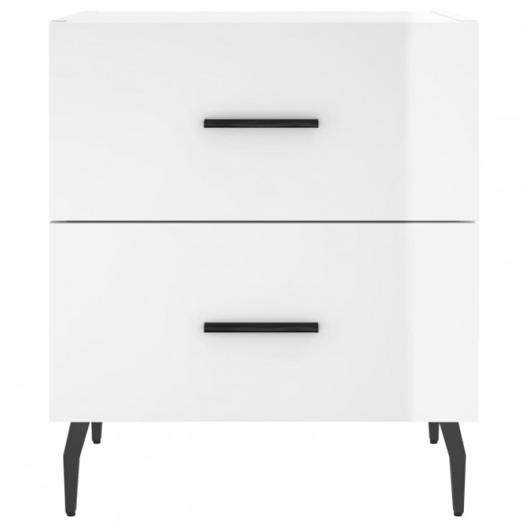 Tables de chevet 2 pcs blanc brillant 40x35x47,5 cm