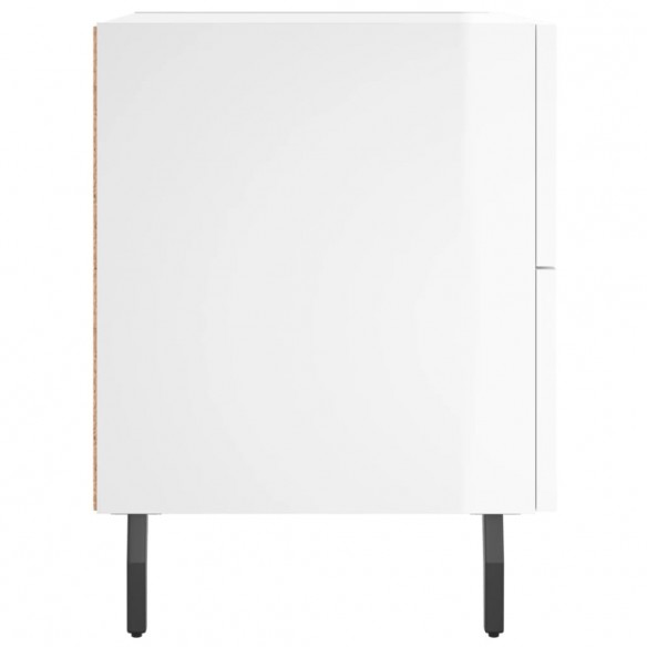 Tables de chevet 2 pcs blanc brillant 40x35x47,5 cm