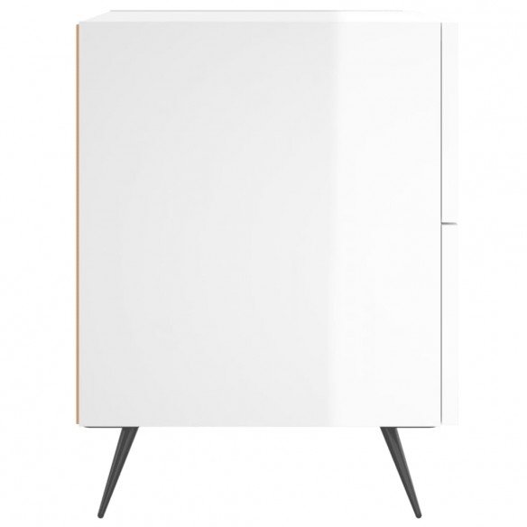 Tables de chevet 2 pcs blanc brillant 40x35x47,5 cm