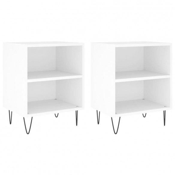 Tables de chevet 2 pcs blanc 40x30x50 cm bois d'ingénierie