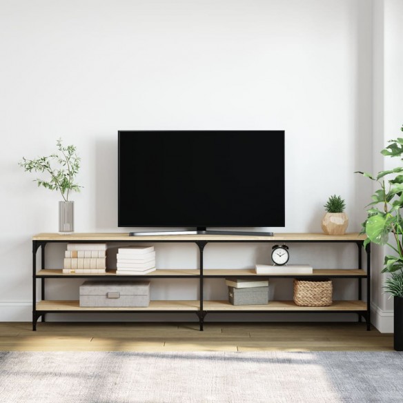 Meuble TV chêne sonoma 180x30x50 cm bois d'ingénierie et métal