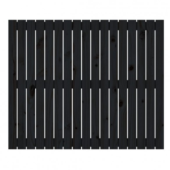 Tête de lit murale Noir 108x3x90 cm Bois massif de pin