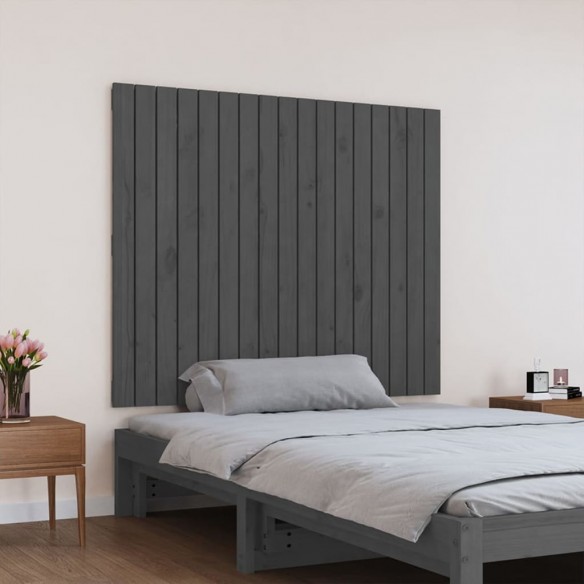 Tête de lit murale Gris 108x3x90 cm Bois massif de pin