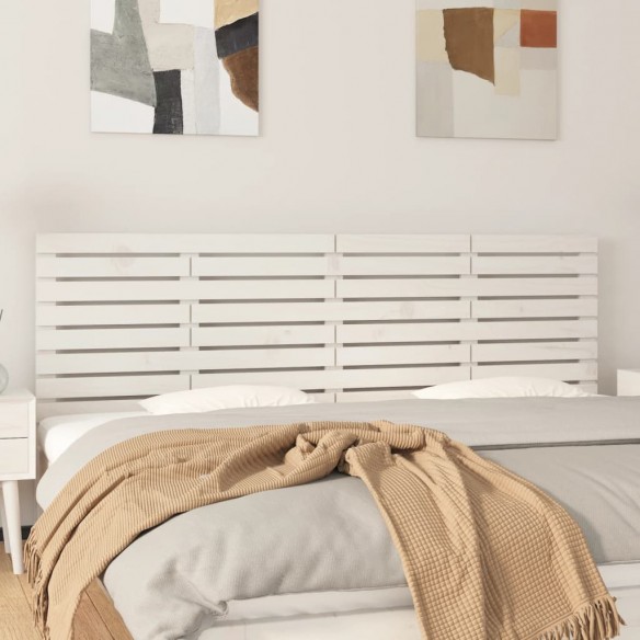 Tête de lit murale Blanc 206x3x63 cm Bois massif de pin