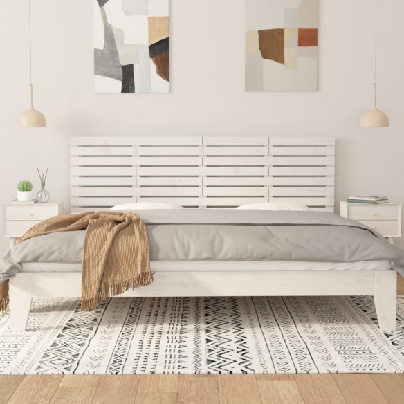 Tête de lit murale Blanc 206x3x63 cm Bois massif de pin