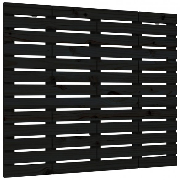 Tête de lit murale Noir 81x3x91,5 cm Bois massif de pin