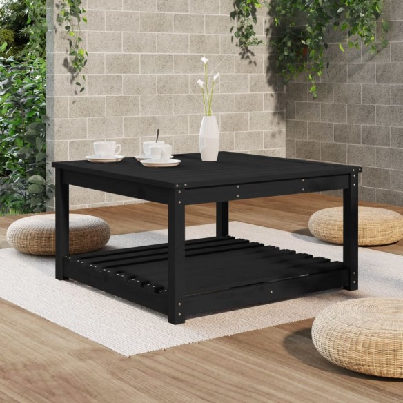 Table de jardin noir 82,5x82,5x45 cm bois massif de pin