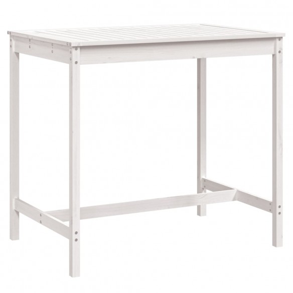 Table de jardin blanc 121x82,5x110 cm bois massif de pin