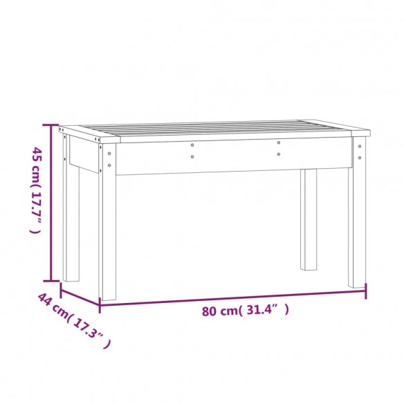 Banc de jardin 80x44x45 cm bois massif de pin