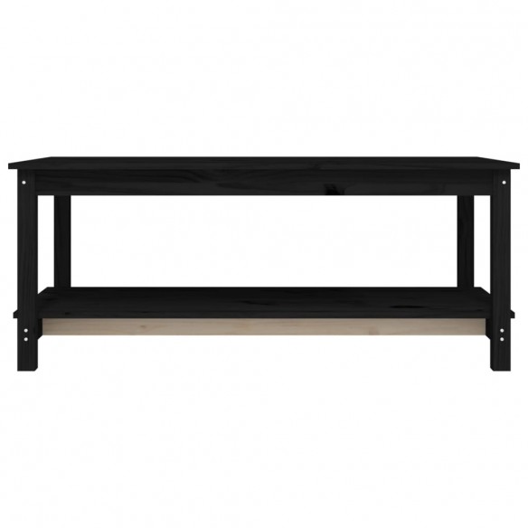 Table basse Noir 110x55x45 cm Bois massif de pin