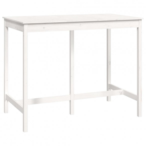 Table de bar Blanc 140x80x110 cm Bois massif de pin