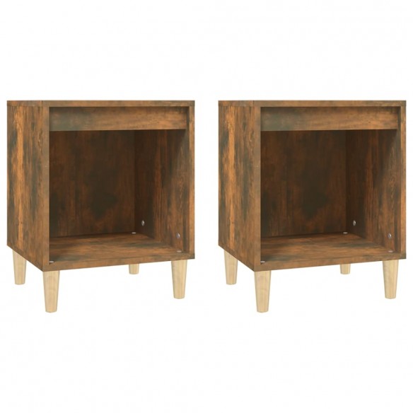 Tables de chevet 2 pcs Chêne fumé 40x35x50 cm